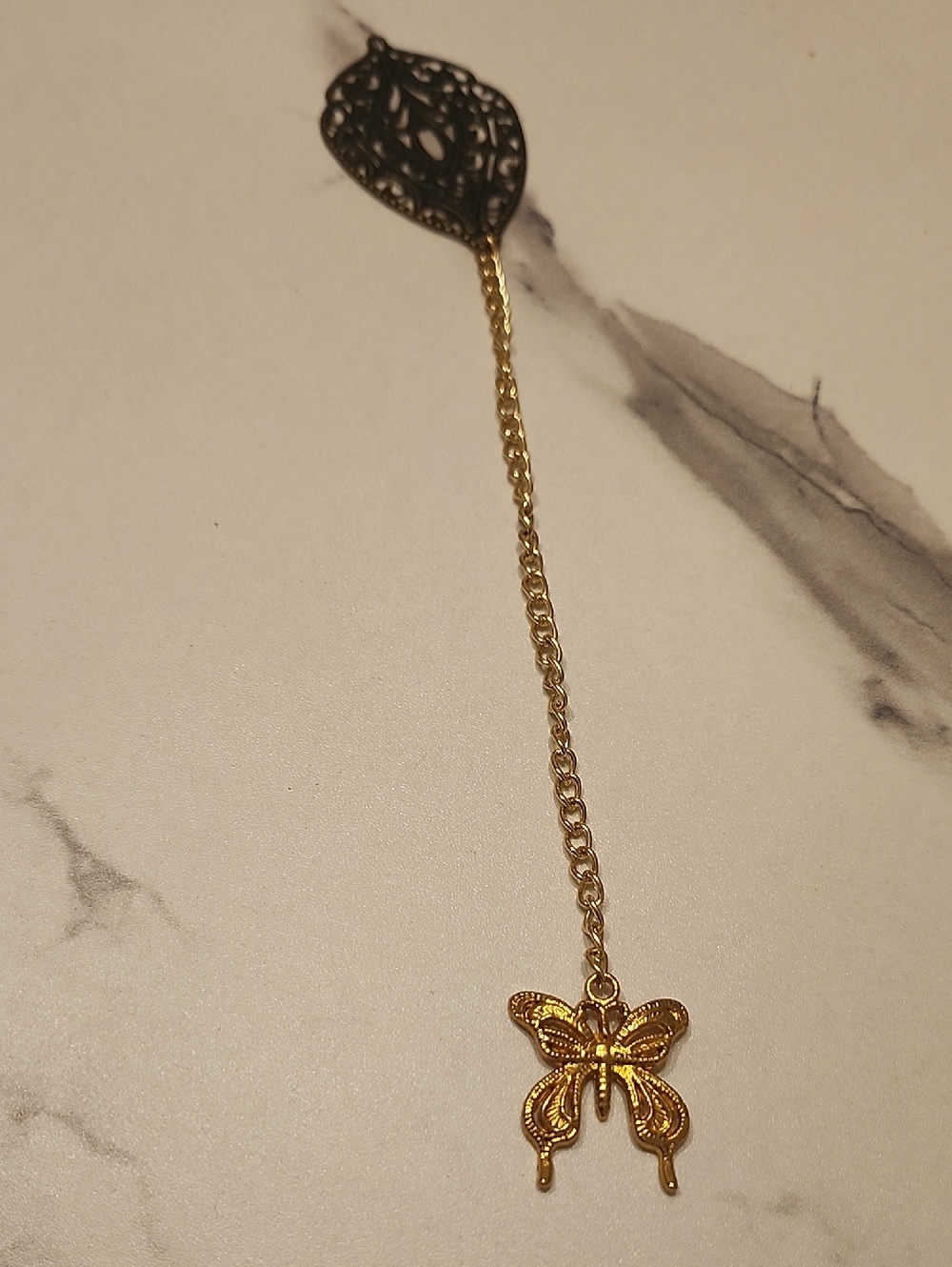 Handcrafted Golden Flutter Bookmark